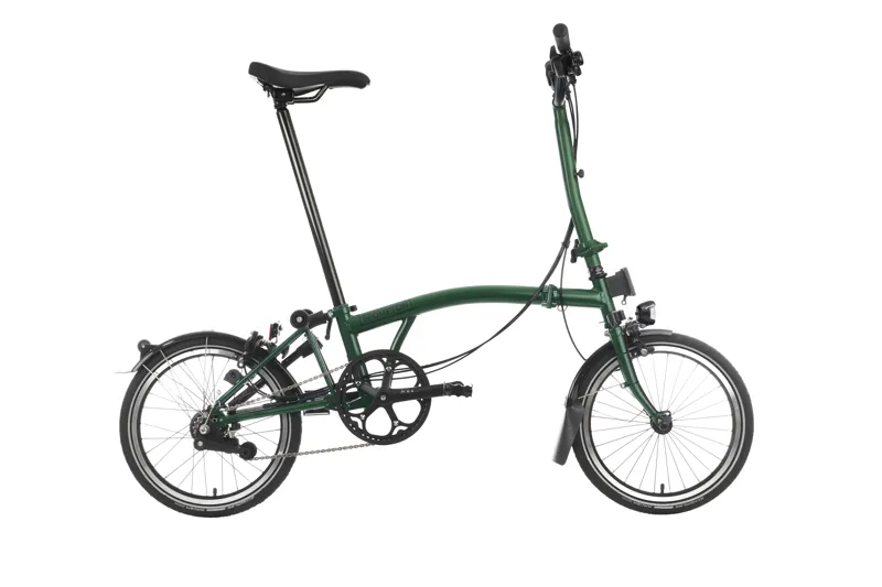Brompton C Line High Bar 6 Speed Bike with mudguards in Racing Green-7